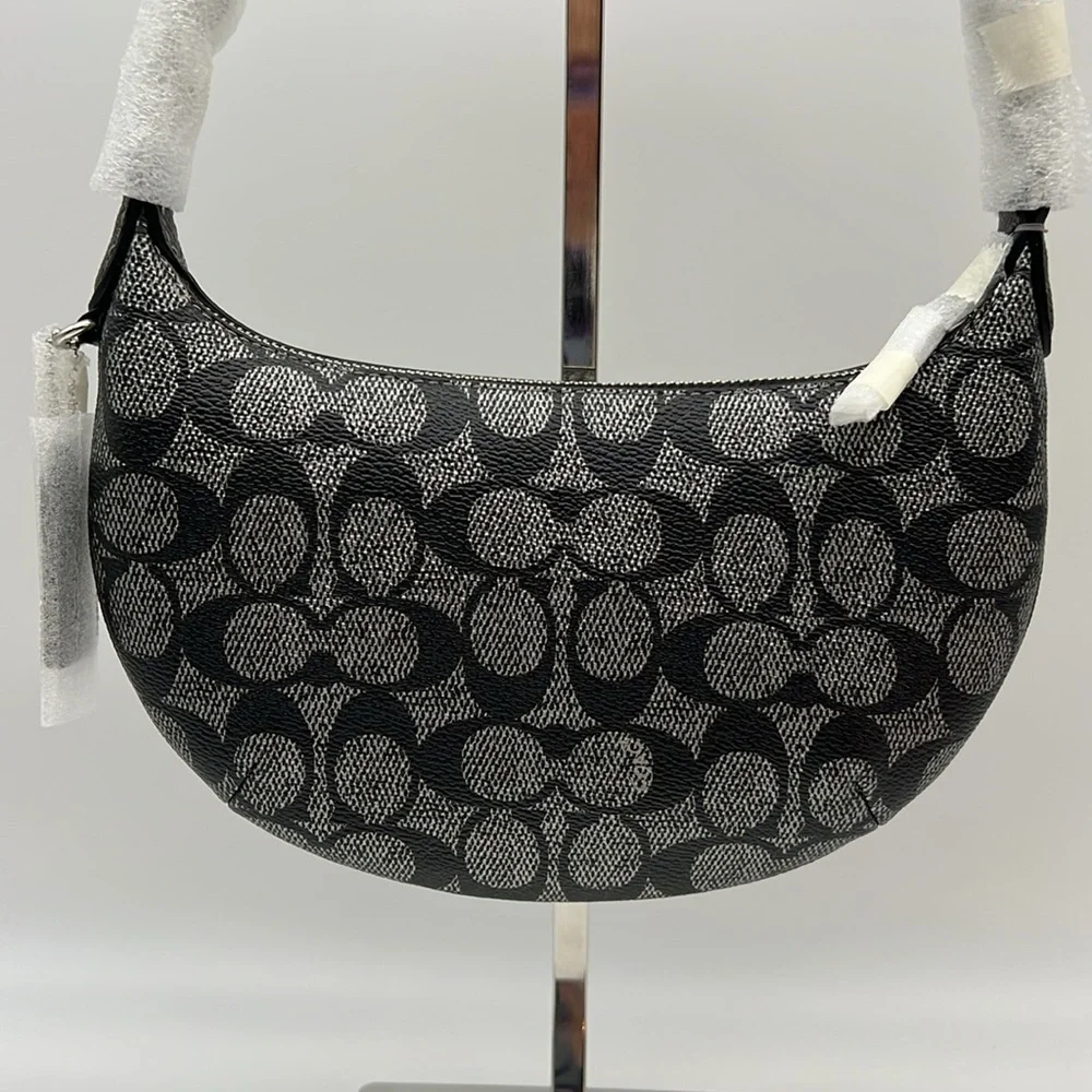 Coach Mini Payton Bag In Signature Canvas Silver Gunmetal Multi - Picture 2 of 15